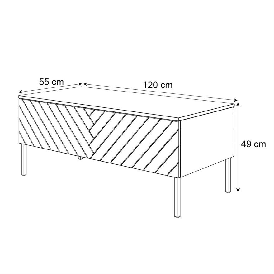 SANTILE Couchtisch mit goldenen Beinen