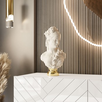 Kommode SANTILE auf goldenen Beinen Hochglanz