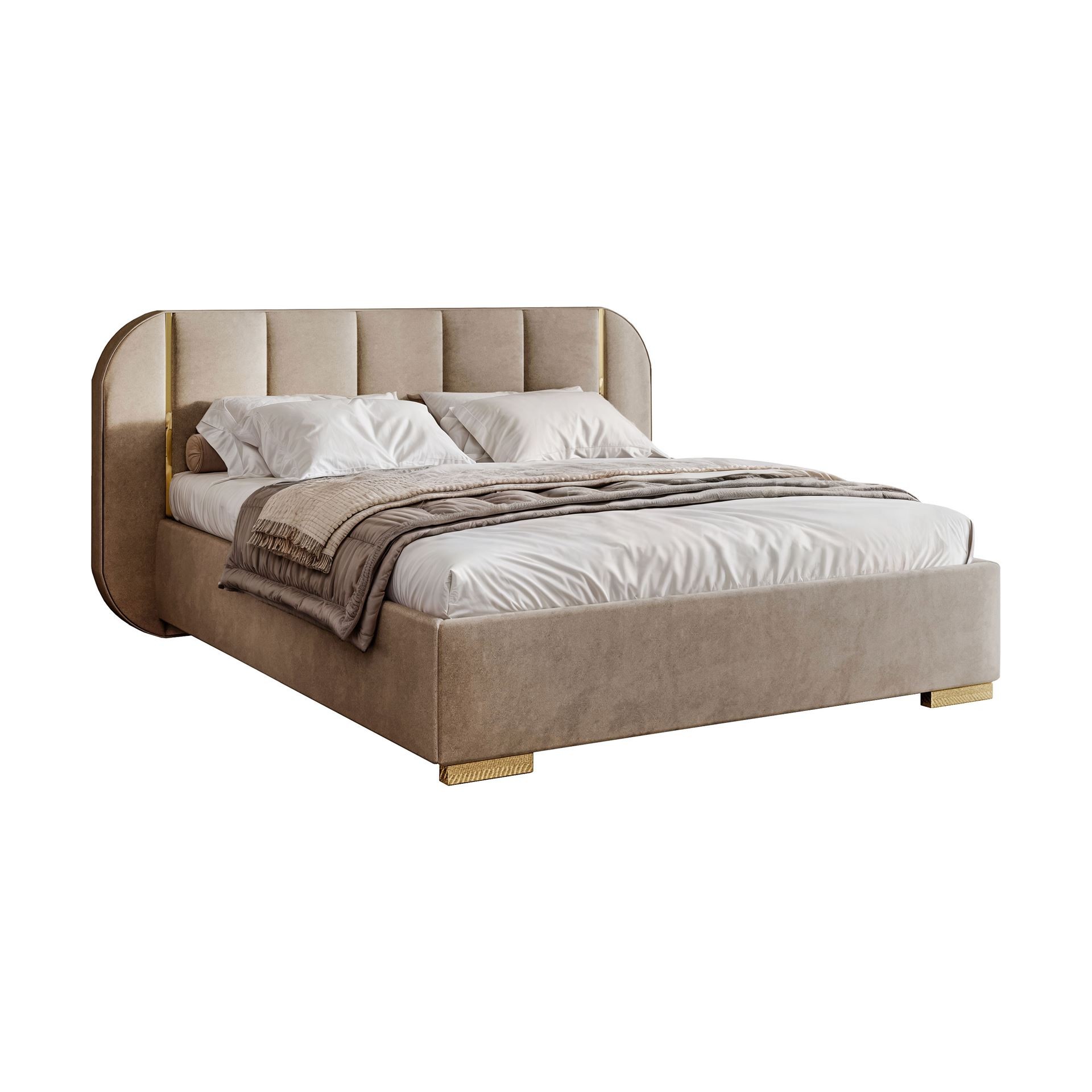 Polsterbett AMARA GOLD mit Bettkasten und Lattenrost