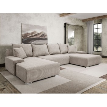 Ecksofa LAVIO U mit Schlaffunktion und Bettzeugkasten