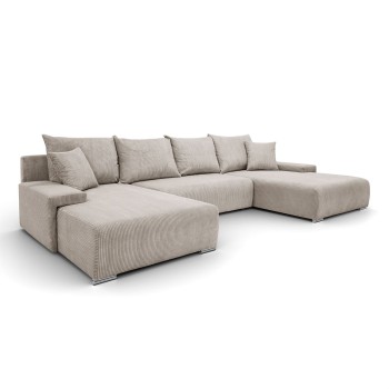 Ecksofa LAVIO U mit Schlaffunktion und Bettzeugkasten