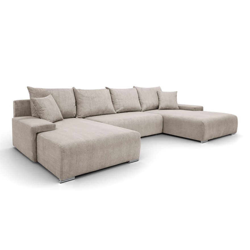 Ecksofa LAVIO U mit Schlaffunktion und Bettzeugkasten