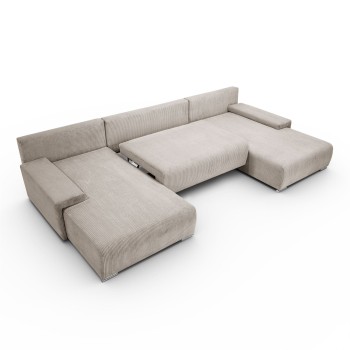Ecksofa LAVIO U mit Schlaffunktion und Bettzeugkasten