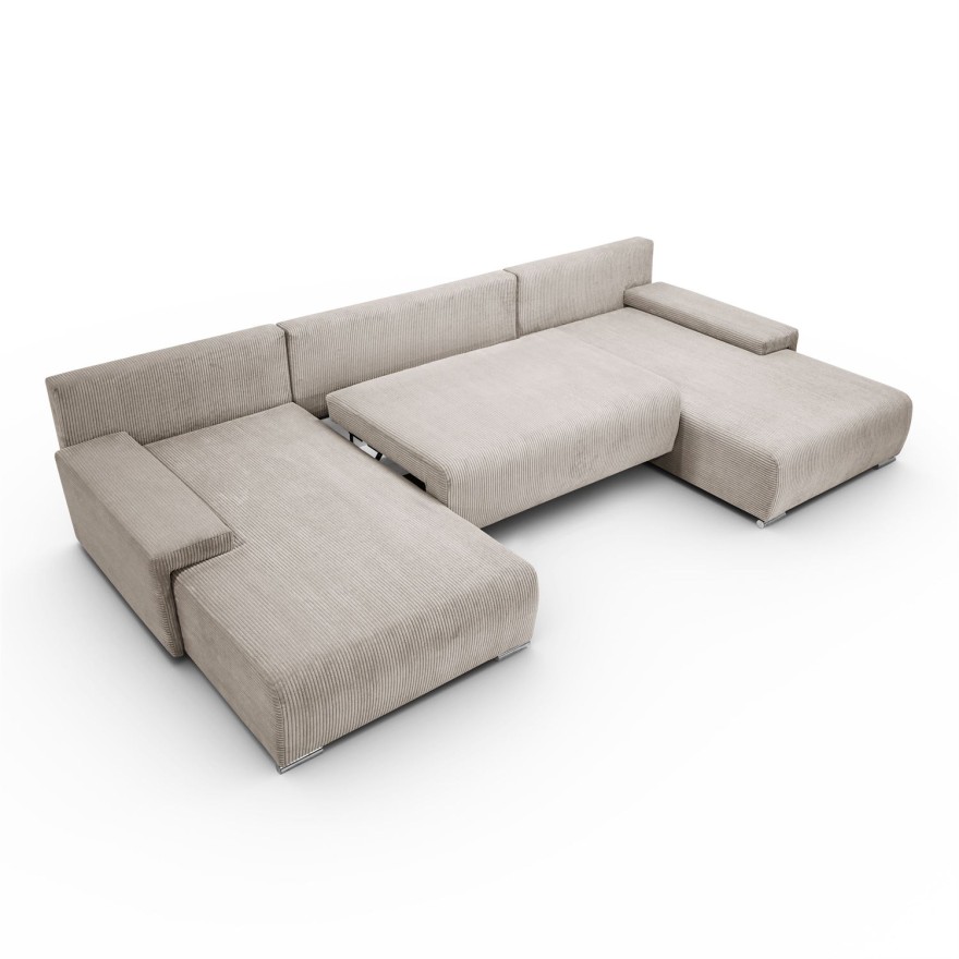 Ecksofa LAVIO U mit Schlaffunktion und Bettzeugkasten