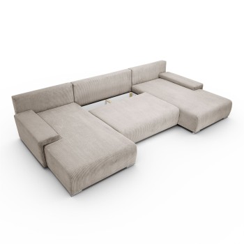 Ecksofa LAVIO U mit Schlaffunktion und Bettzeugkasten