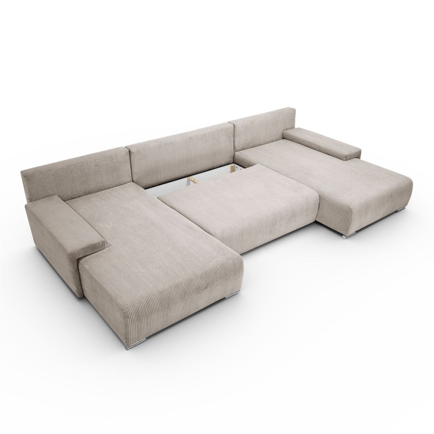 Ecksofa LAVIO U mit Schlaffunktion und Bettzeugkasten