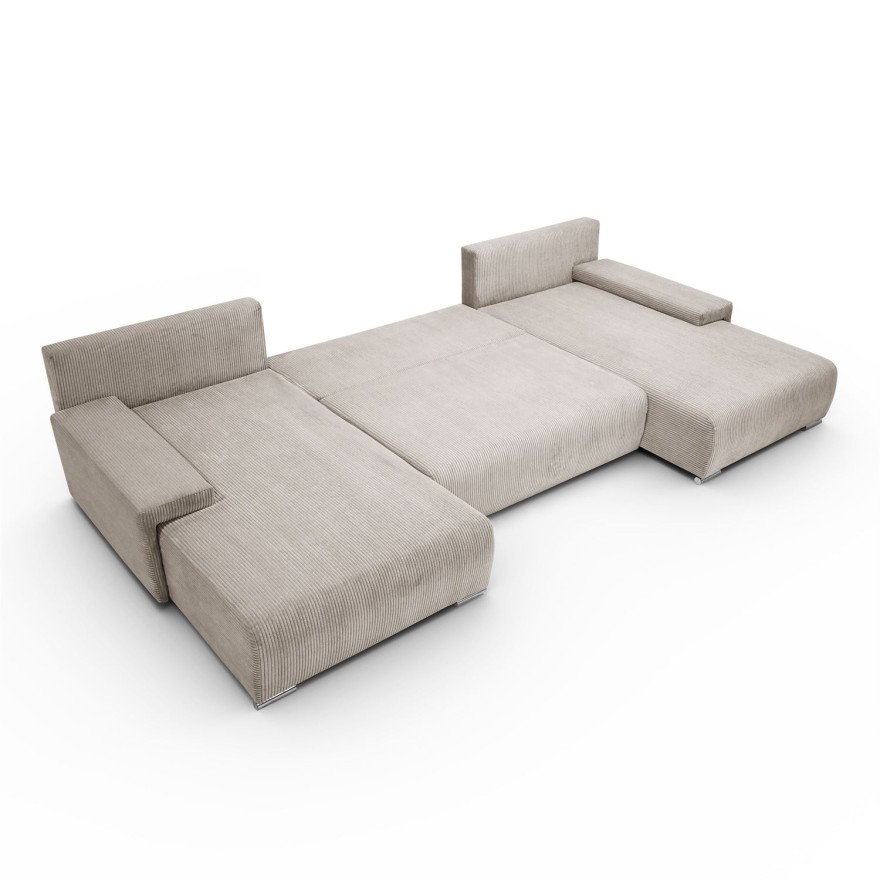 Ecksofa LAVIO U mit Schlaffunktion und Bettzeugkasten