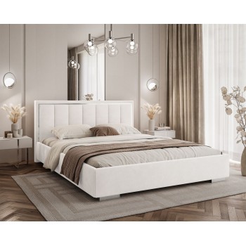 Polsterbett AURELIA SILVER mit Bettkasten und Metallgestell