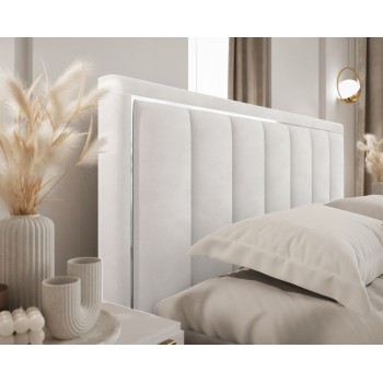 Polsterbett AURELIA SILVER mit Bettkasten und Metallgestell