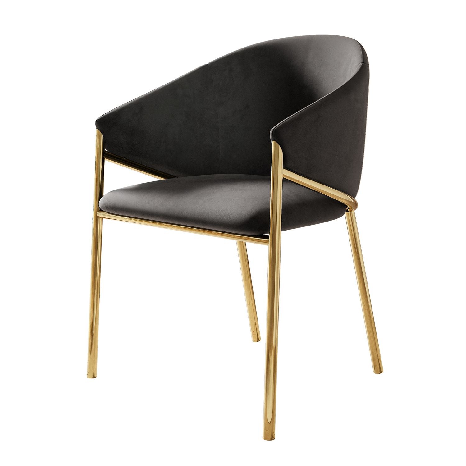 Polsterstuhl FANCY mit goldenen Beinen