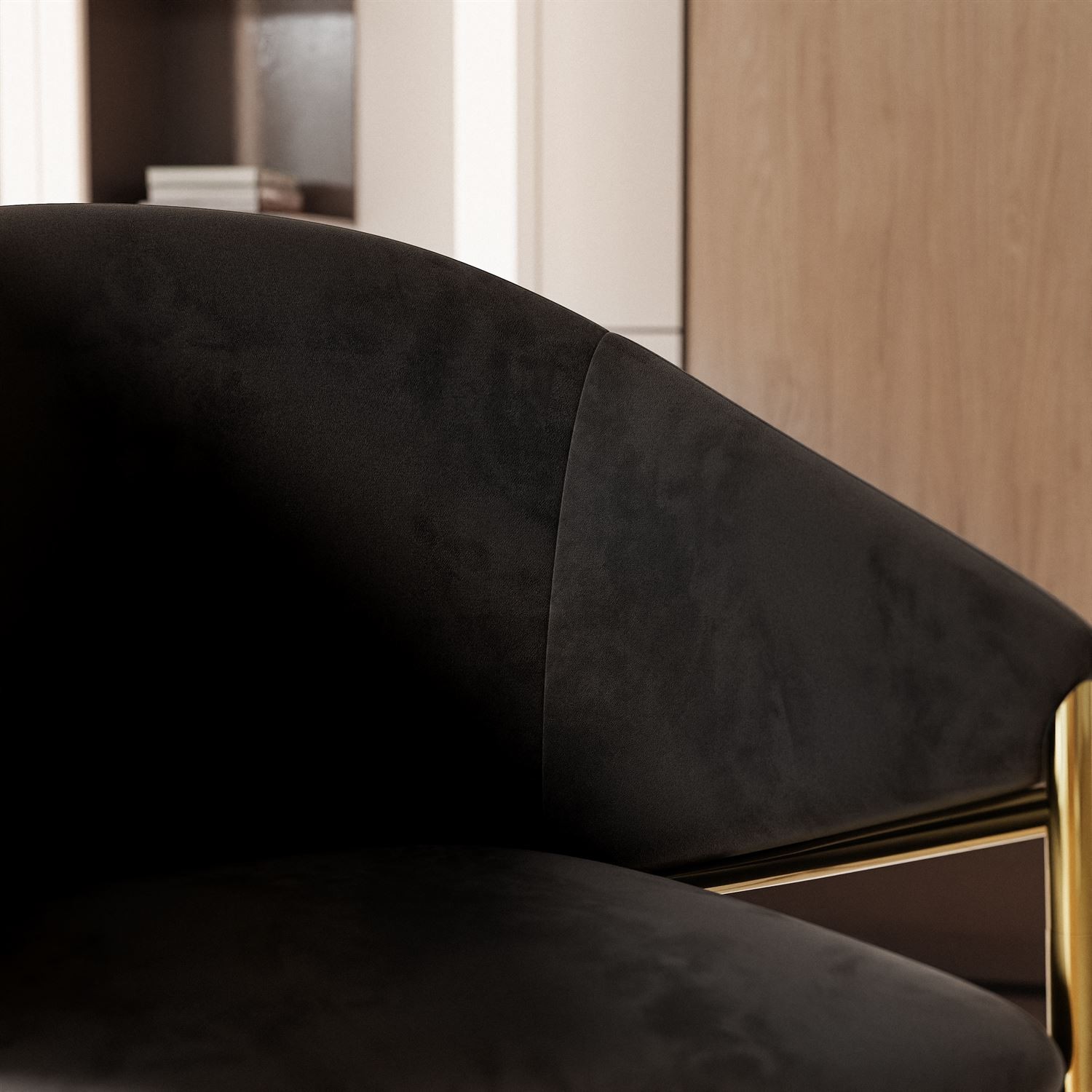 Polsterstuhl FANCY mit goldenen Beinen
