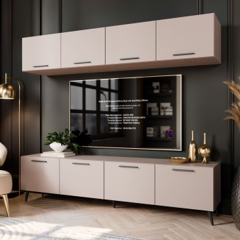 Wohnwand RTV AURA KASCHMIR auf hohen Beinen