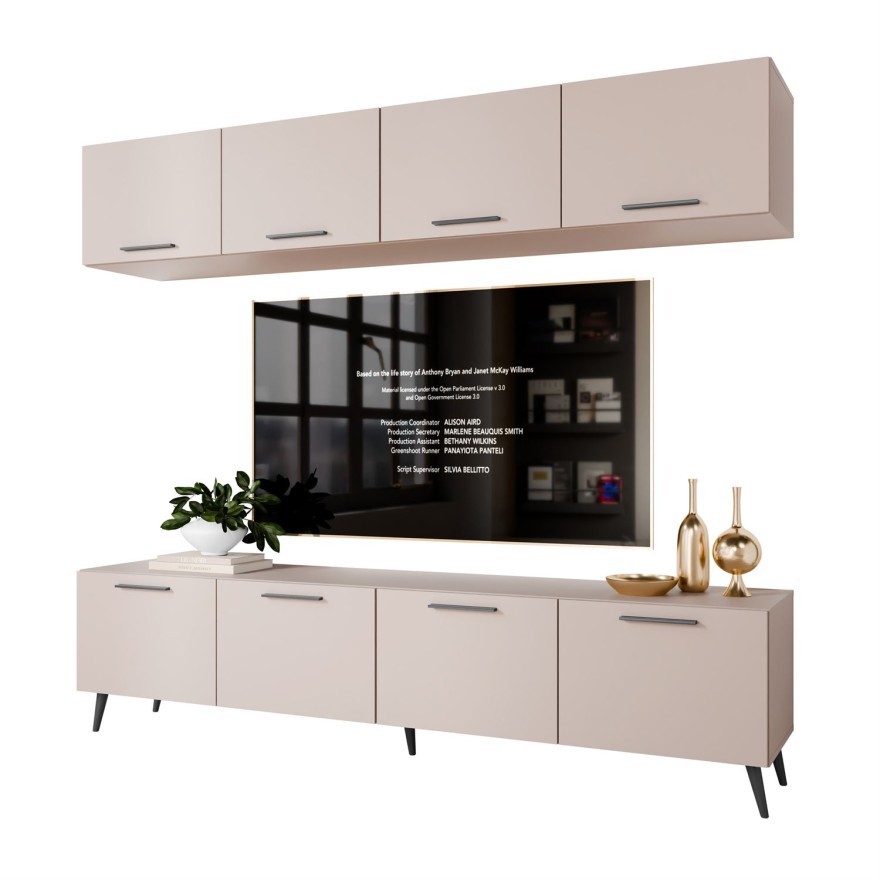 Wohnwand RTV AURA KASCHMIR auf hohen Beinen