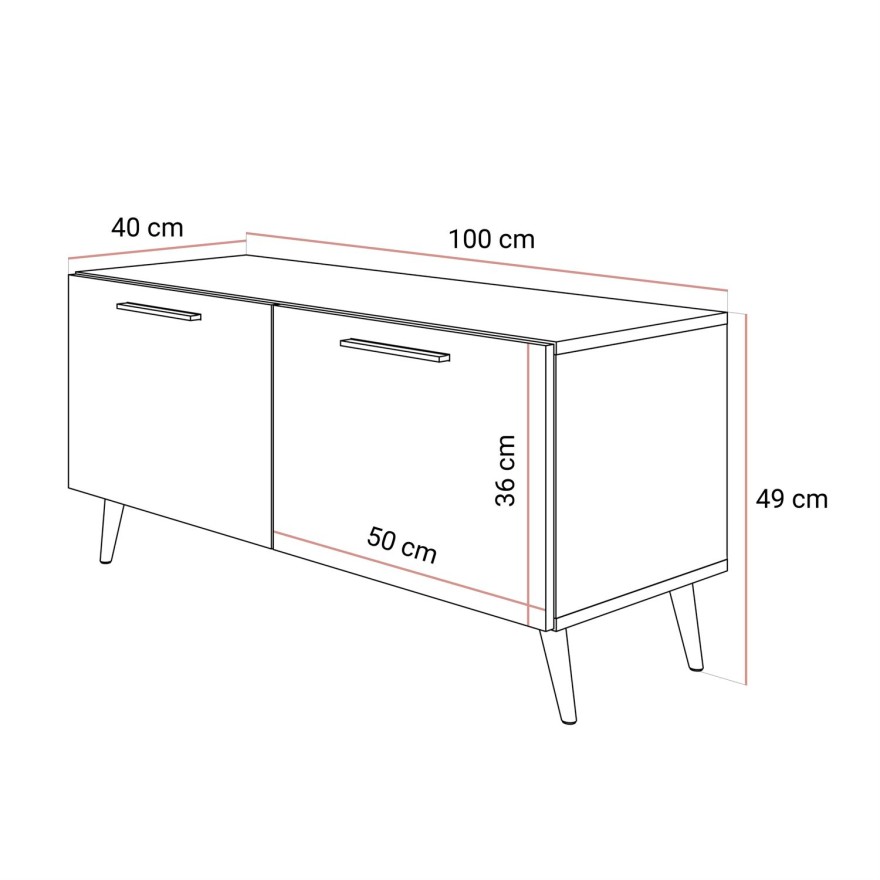 TV-Schränkchen KASCHMIR AURA 100 auf Beinen