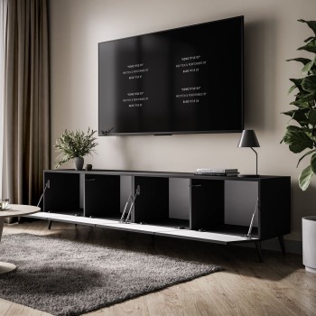 RTV-Schrank AURA 200 schwarz hochglanz