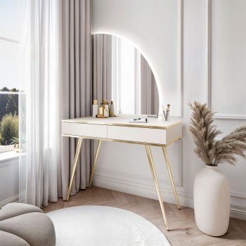 Schminktisch OXFORD mit Spiegel und LED-Beleuchtung