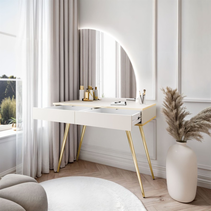 Schminktisch OXFORD mit Spiegel und LED-Beleuchtung