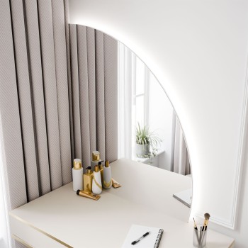 Schminktisch OXFORD mit Spiegel und LED-Beleuchtung