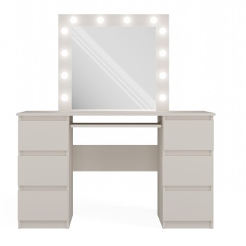 Schminktisch CASSIE PLUS mit Spiegel und LED-Beleuchtung