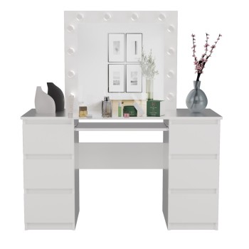 Schminktisch CASSIE PLUS mit Spiegel und LED-Beleuchtung