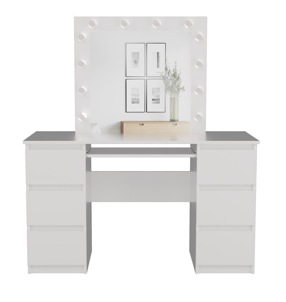 Schminktisch CASSIE PLUS mit Spiegel und LED-Beleuchtung