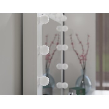 Schminktisch CASSIE PLUS mit Spiegel und LED-Beleuchtung