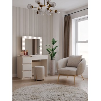 Schminktisch CASSIE III mit Spiegel und LED-Beleuchtung