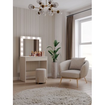 Schminktisch CASSIE II mit Spiegel und LED-Beleuchtung