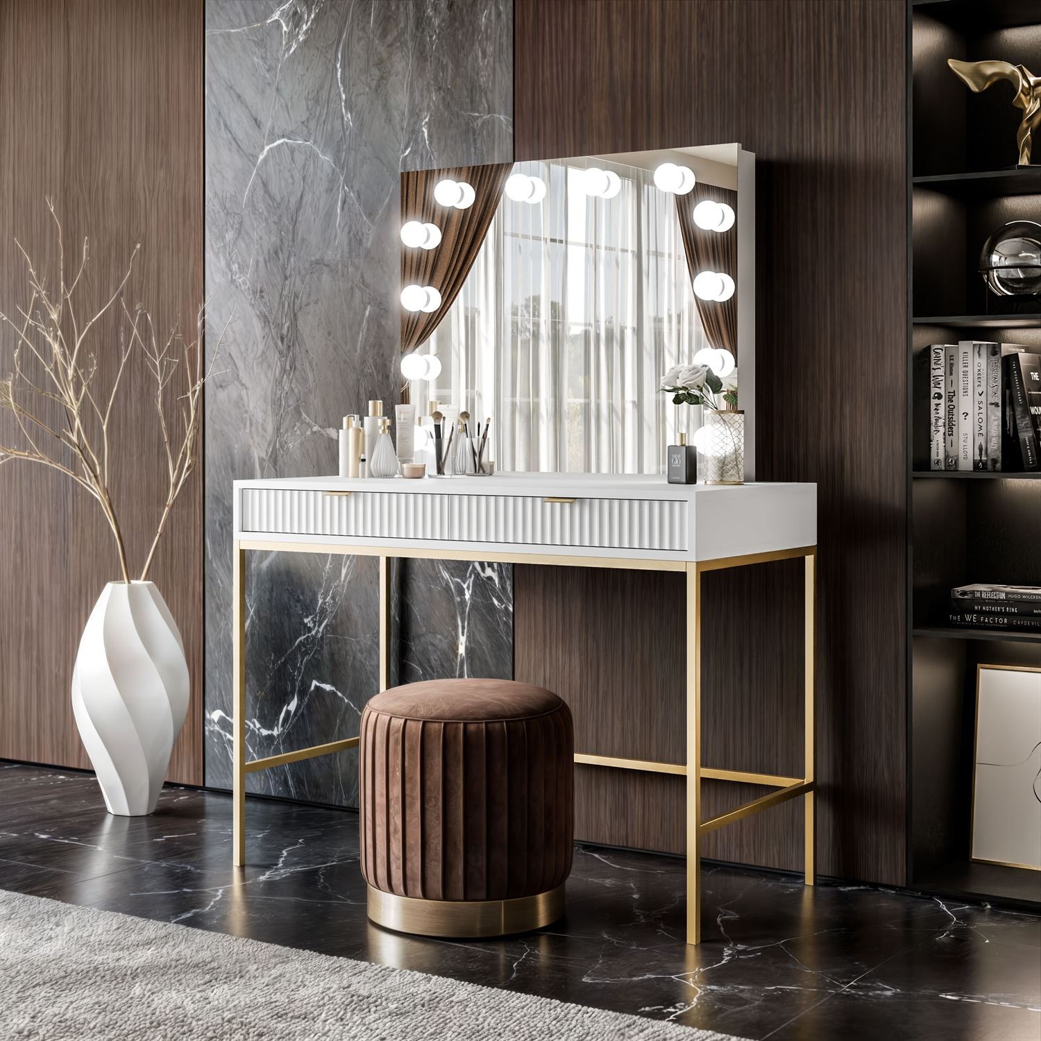 Schminktisch mit Spiegel CORTADO ELITE GOLD