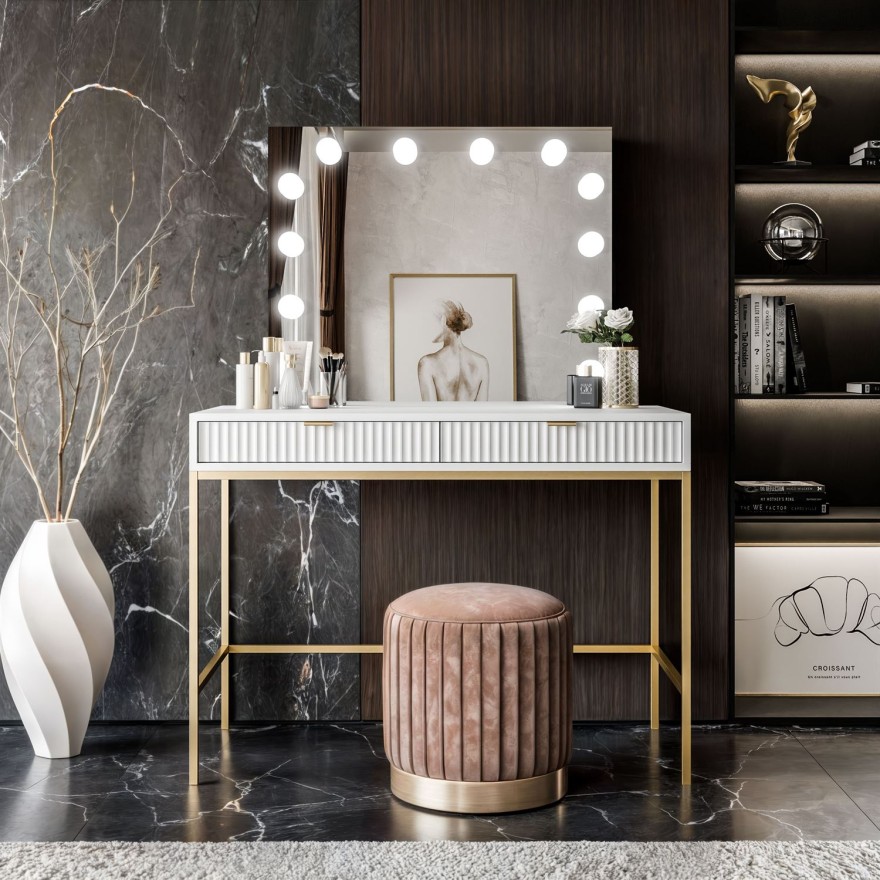 Schminktisch mit Spiegel CORTADO ELITE GOLD