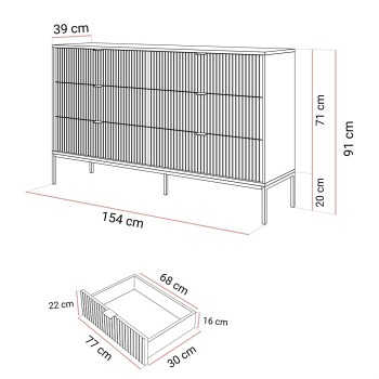 Kommode mit Schubladen CORTADO GOLD KS154