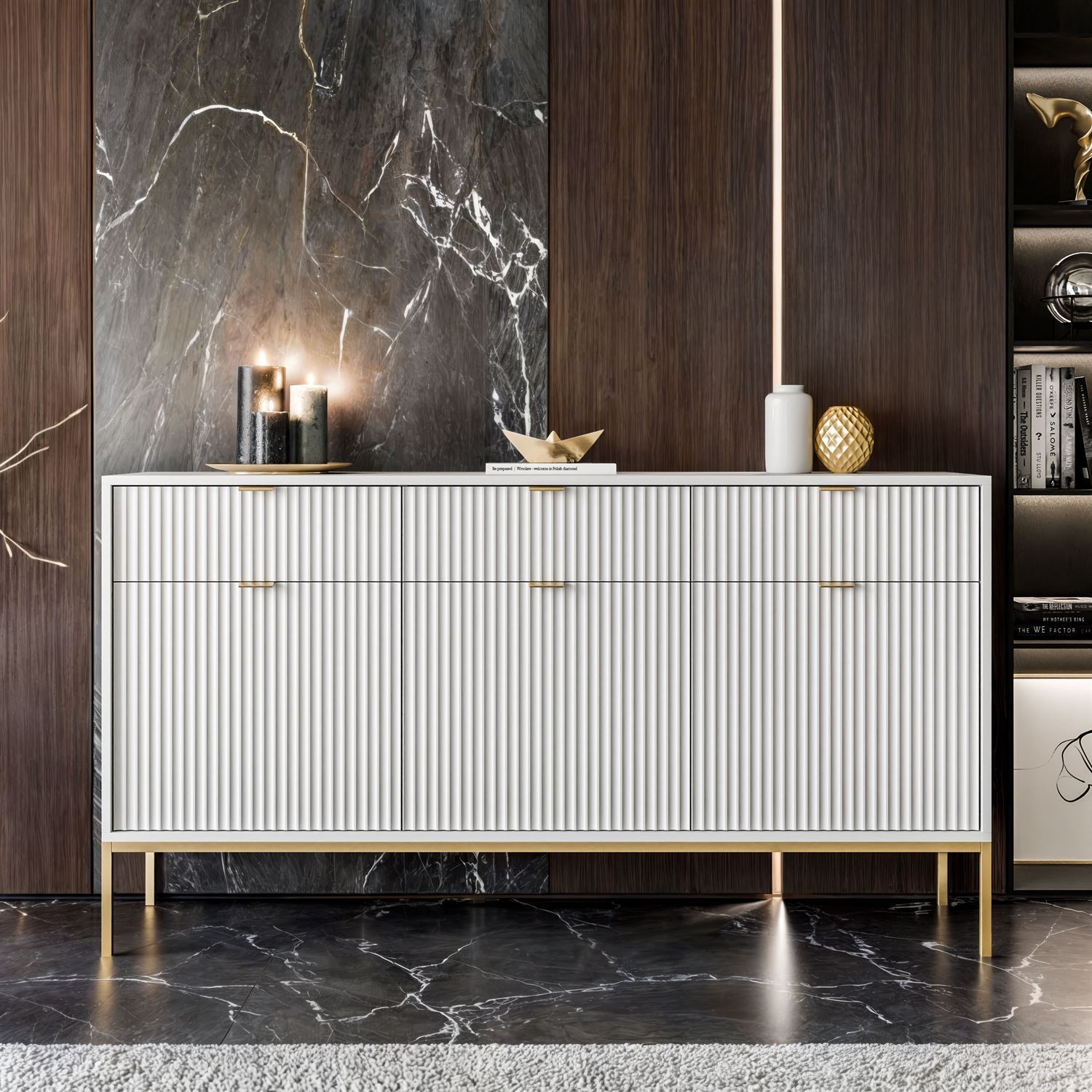CORTADO GOLD Kommode KSZ154 mit 154 cm Schubladen
