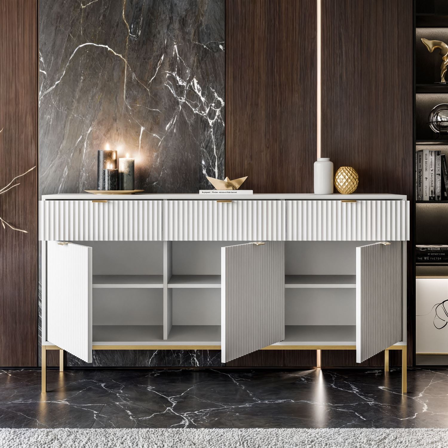 CORTADO GOLD Kommode KSZ154 mit 154 cm Schubladen