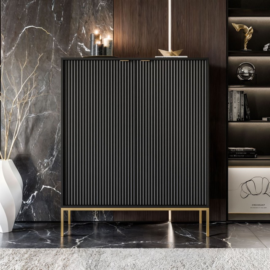 CORTADO GOLD Hochkommode K104 zweitürig