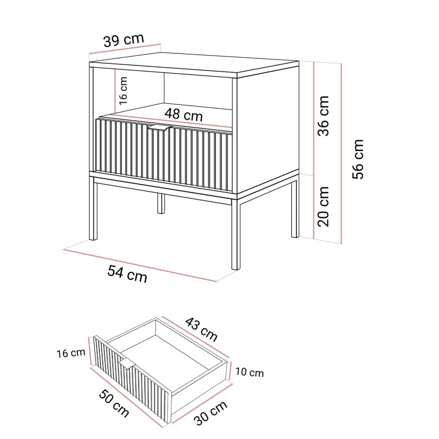 CORTADO S54-Nachttisch