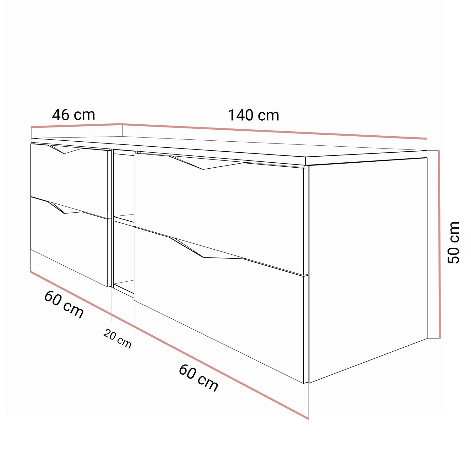 Badezimmerset MIRA III 140 cm