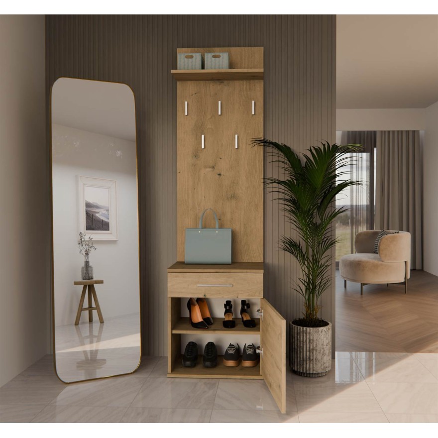 Schuhschrank DEMO mit Kleiderhaken