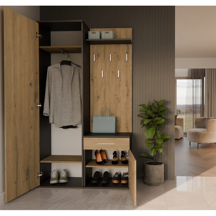 Garderobe für den Flur DEMO mit Spiegel