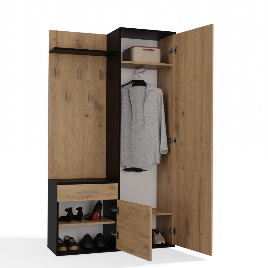 Garderobe für den Flur DEMO mit Spiegel