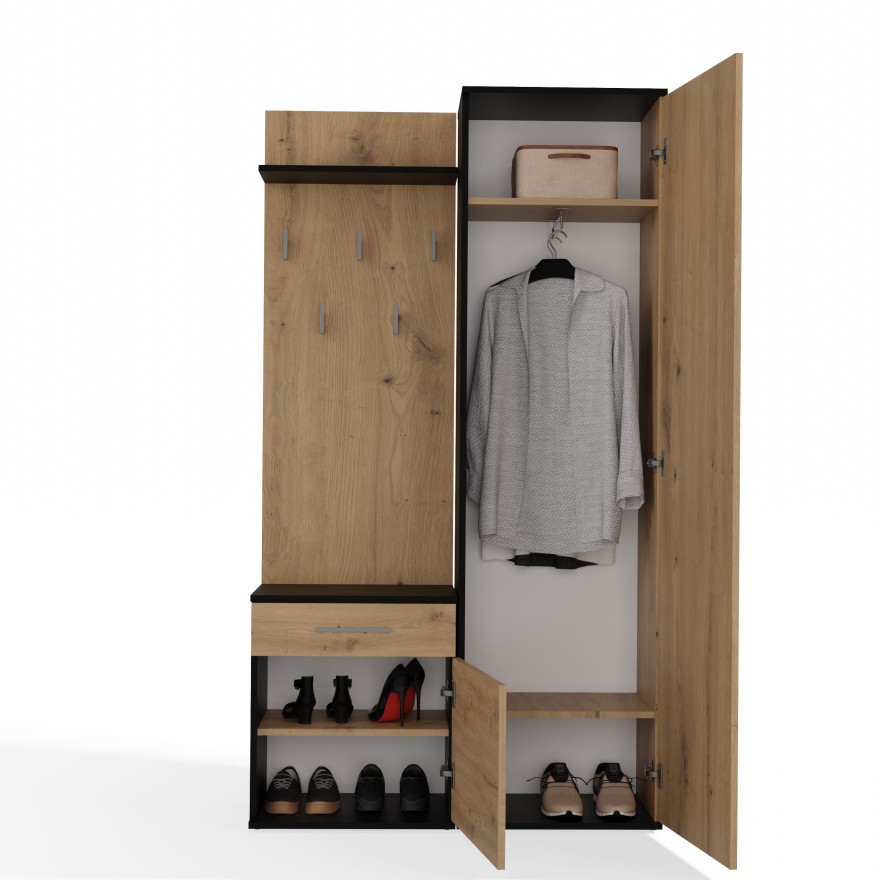 Garderobe für den Flur DEMO mit Spiegel