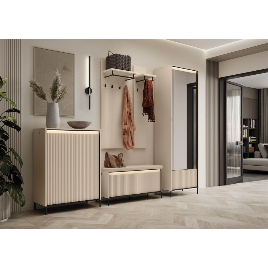 Hohe Kommode TREND 2D für den Flur mit LED-Beleuchtung