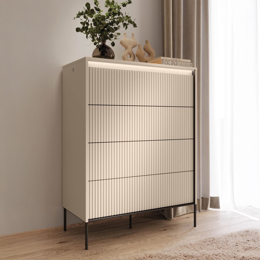 Kommode TREND 4S mit Schubladen und LED-Beleuchtung