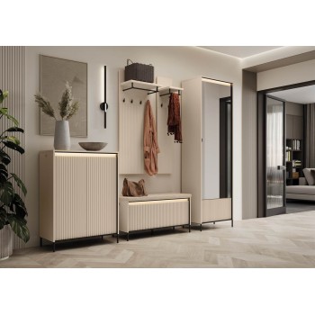 Kleiderschrank TREND mit Spiegel und LED-Beleuchtung
