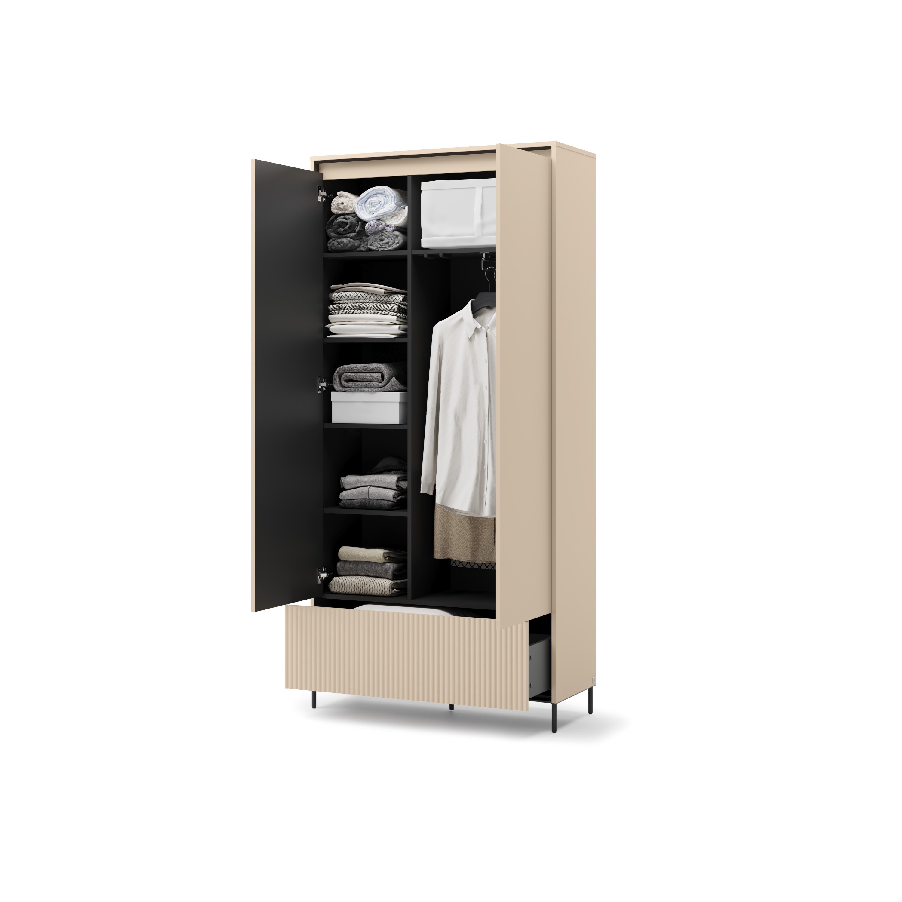 Kleiderschrank TREND 2D1S mit LED-Beleuchtung