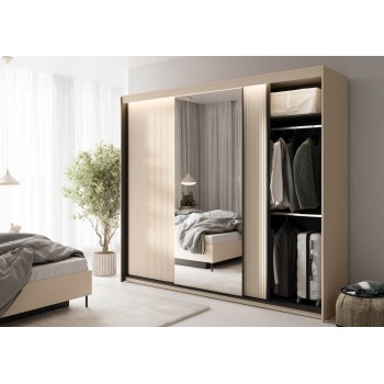 Schwebetürenschrank TREND 250 cm mit Spiegel und LED-Beleuchtung
