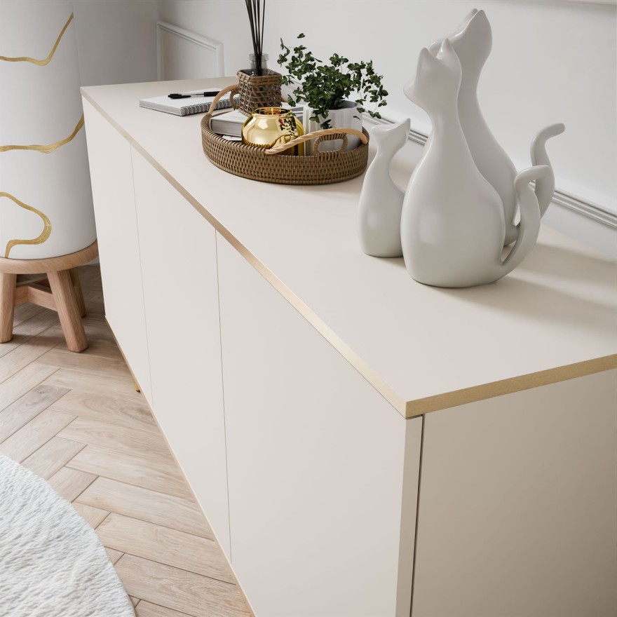 Dreitürige Kommode auf goldenen Beinen OXFORD K160