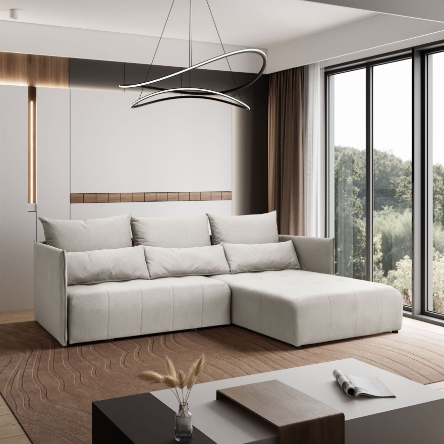 Ecksofa APOLLO L mit Schlaffunktion und Bettzeugkasten