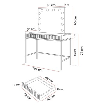 Schminktisch mit Spiegel CORTADO ELITE