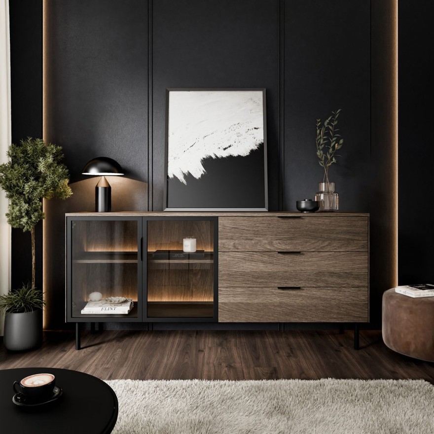 Kommode LINEA LOFT mit LED-Beleuchtung