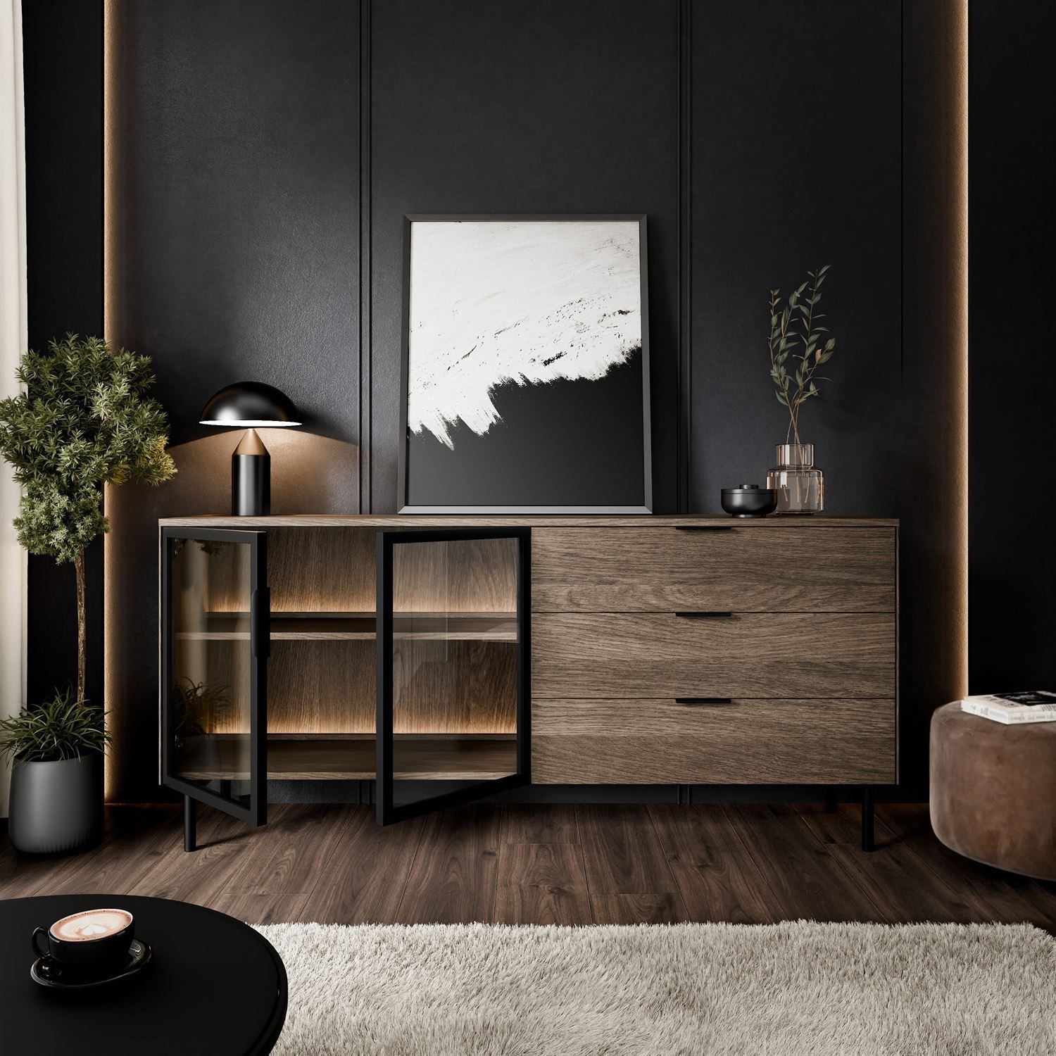 Kommode LINEA LOFT mit LED-Beleuchtung